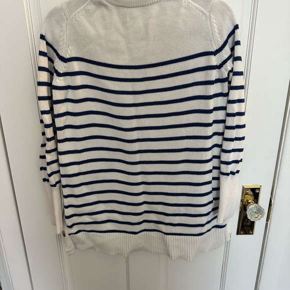 Tuckernuck Bar Harbor striped cotton sweater with side buttons - Picture 4 of 4
